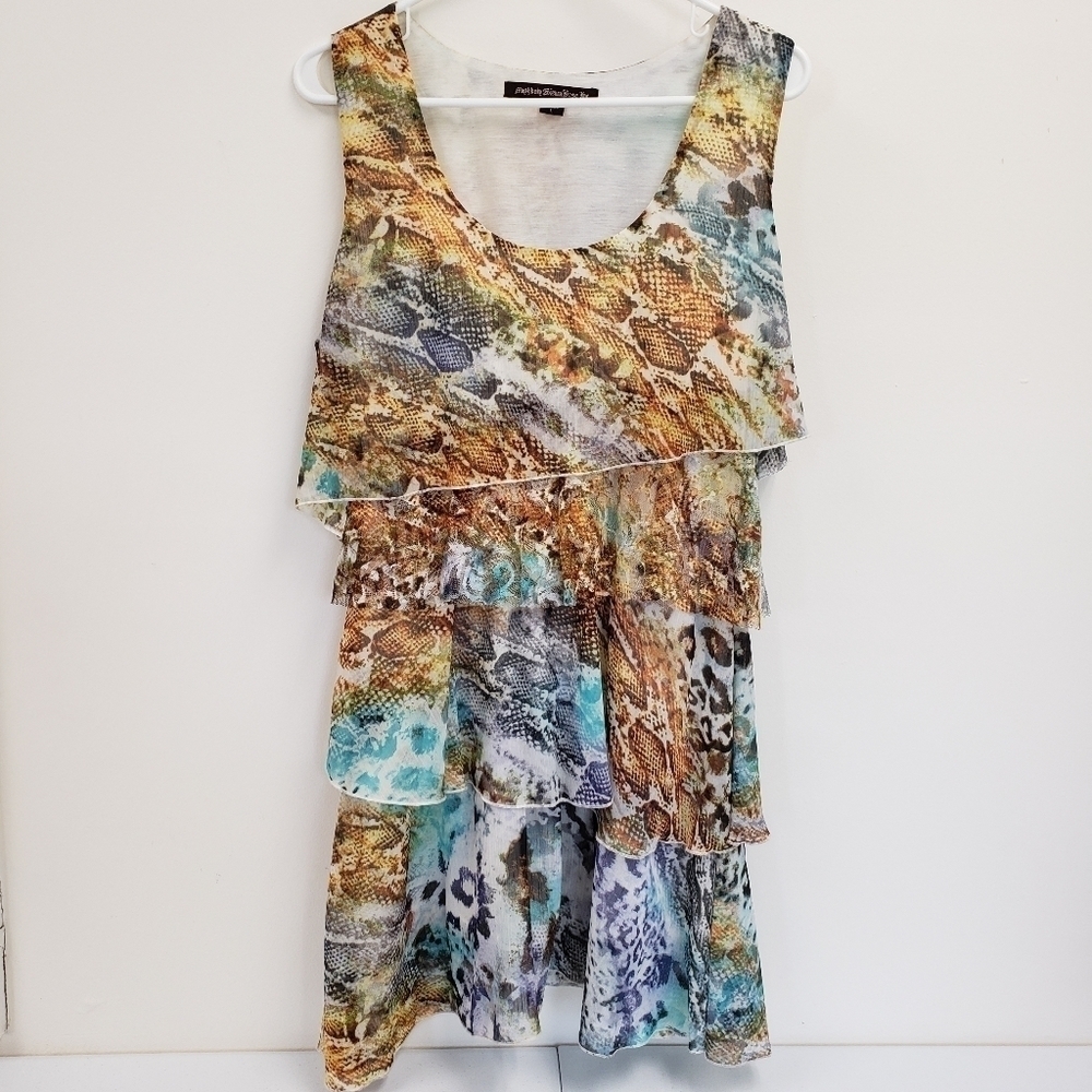Mushka by Sienna Rose Womens Layered Sleeveless Tunic Size Large
